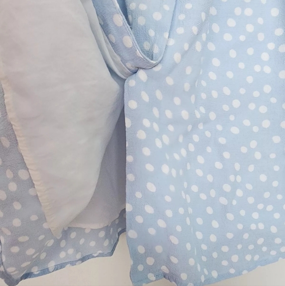 ZARA GIRLS BLUE WHITE POLKA DOT ELASTIC WAIST LIGHT DRESS SZ.8 - Picture 4 of 10